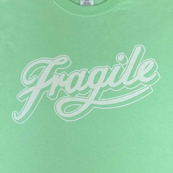 Mint Green Fragile Script Tee