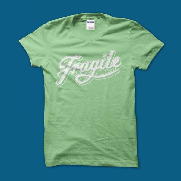 Mint Green Fragile Script Tee - Image 2